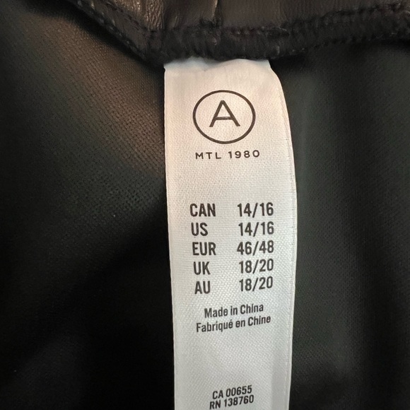 Women’s Faux Leather Leggings - Picture 2 of 3